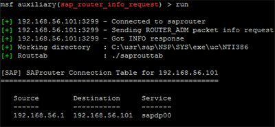 msf router info-s